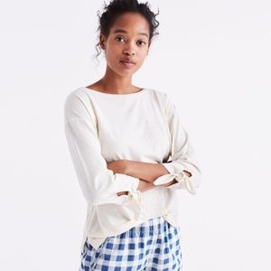 NWOT Madewell Linen Blend Tie Sleeve Tee